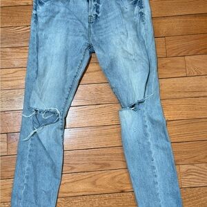 PacSun Men’s Light Blue Skinny Ripped Jeans